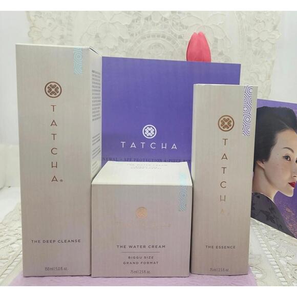 Tatcha Deep Cleanse 5oz. Water Cream 7.5oz. Essence 2.5oz NIB